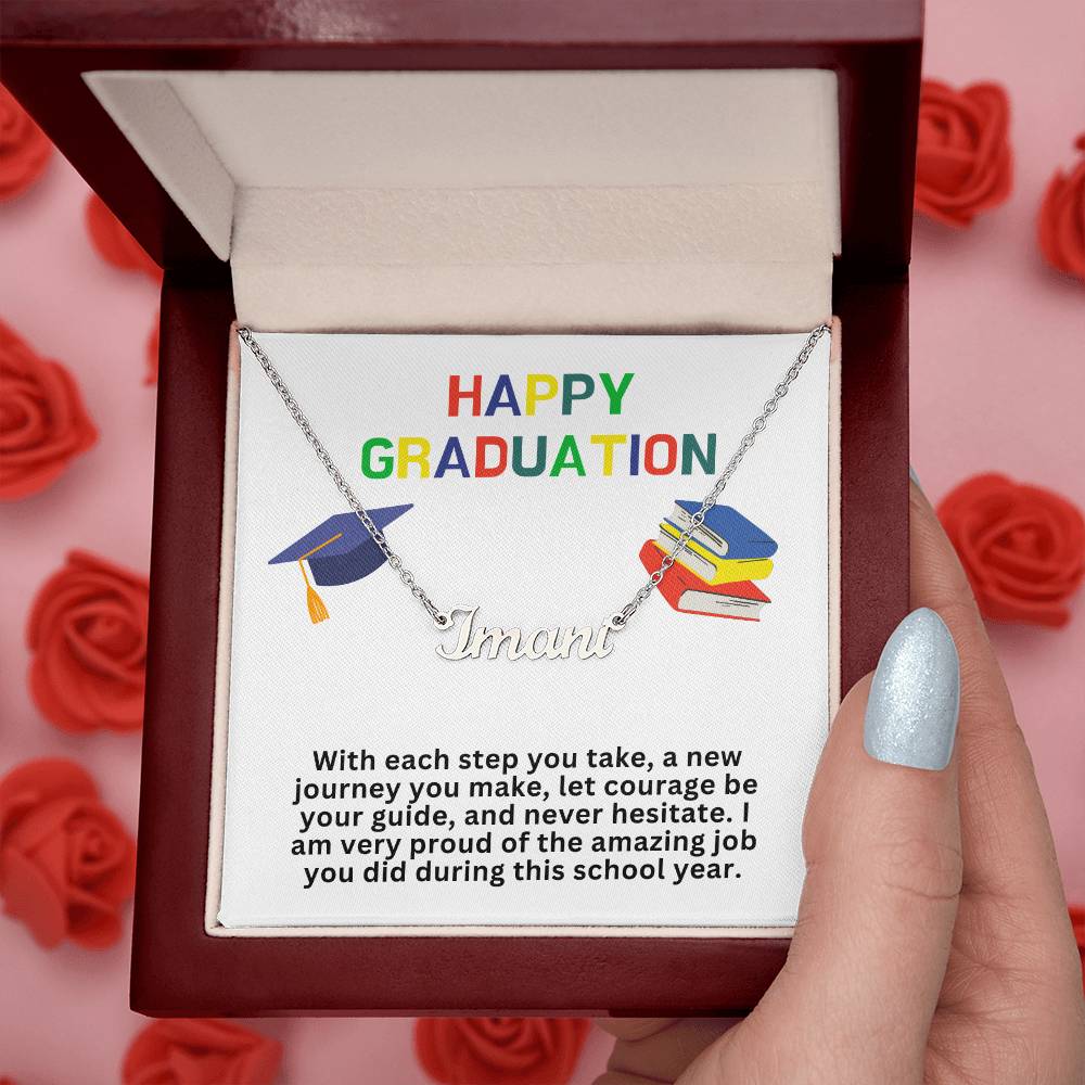 Happy Graduation Custom Name Necklace