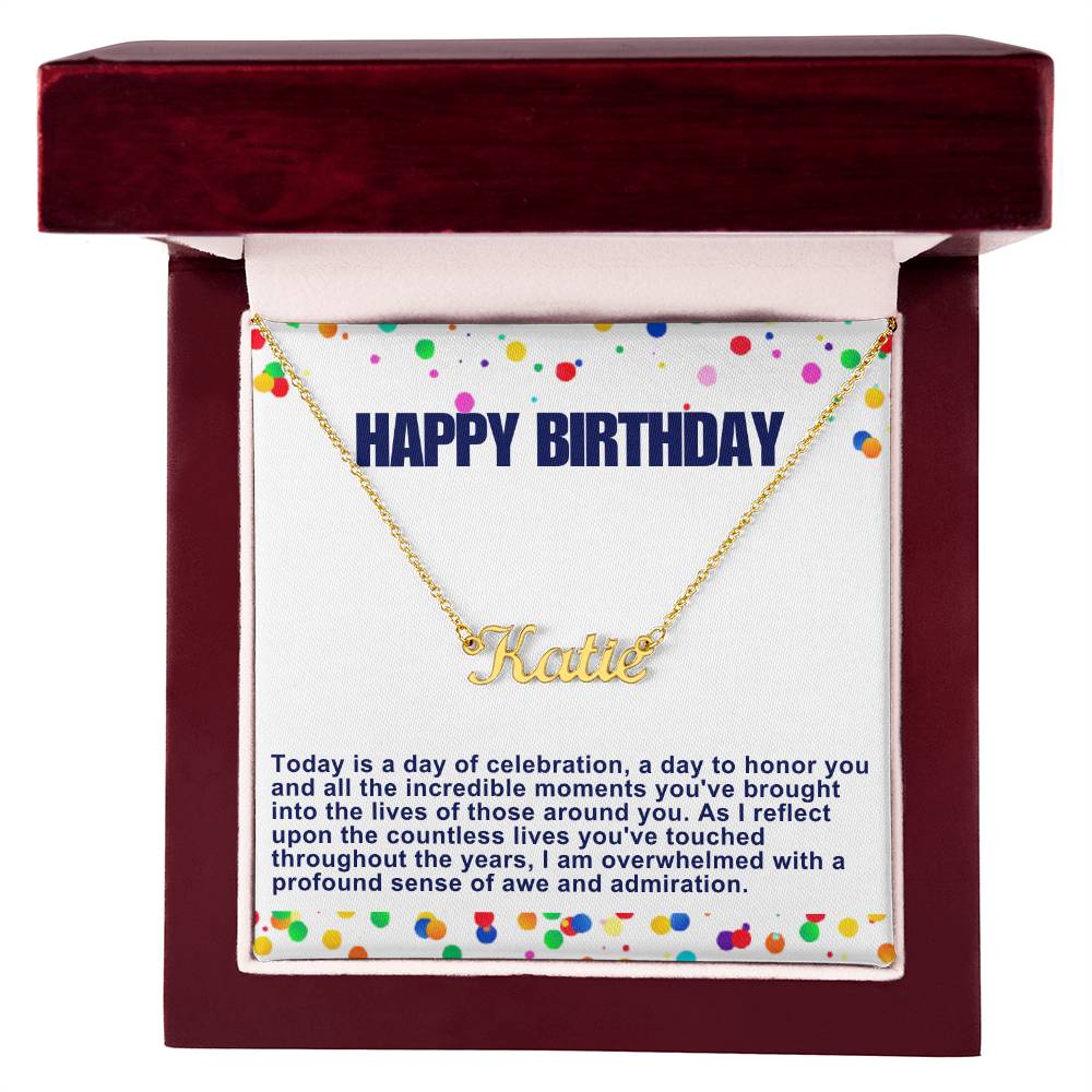 Happy Birthday Customized Name Necklace