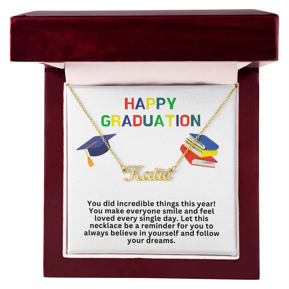 Happy Graduation Custom Name Necklace