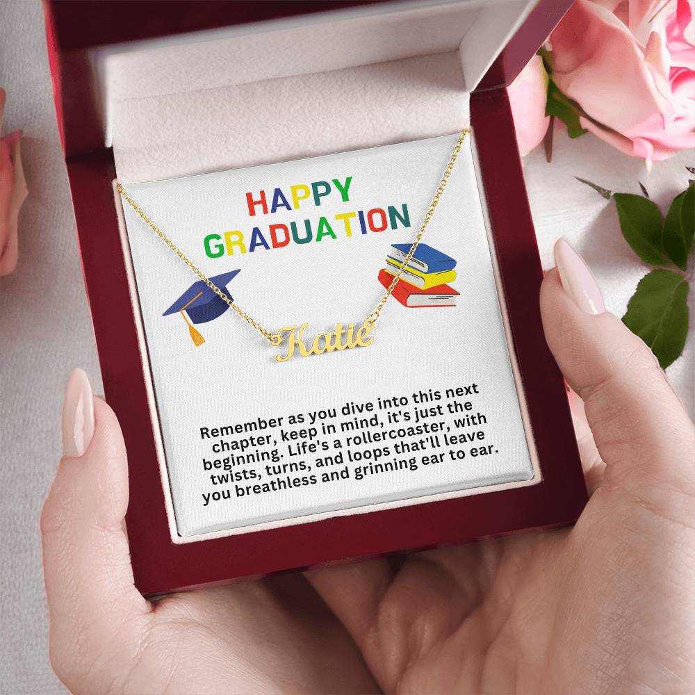 Happy Graduation Custom Name Necklace