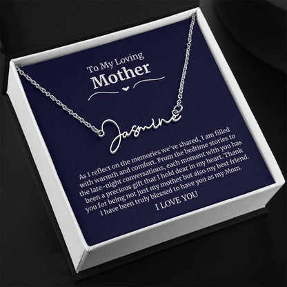 To My Loving Mother Script Name Necklace