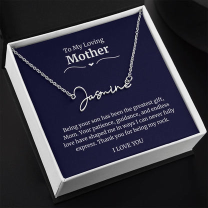 To My Loving Mother Script Name Necklace