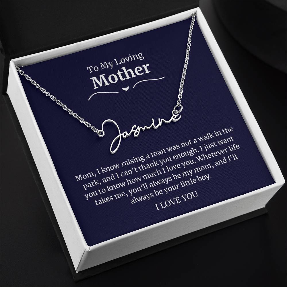 To My Loving Mother Script Name Necklace