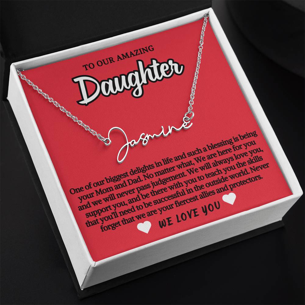 To Daughter Personalized Script Necklace