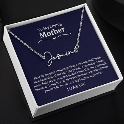 o My Loving Mother Script Name Necklace