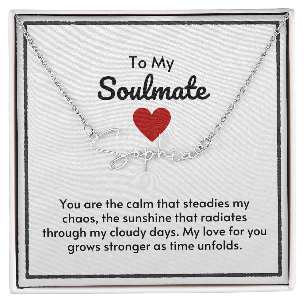 Soulmate Signature Custom Name Necklace-My Love Grows Stronger