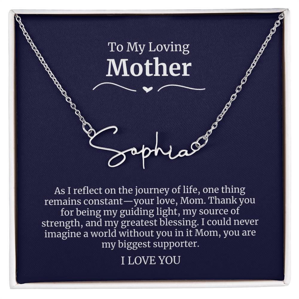 To My Loving Mother Script Name Necklace