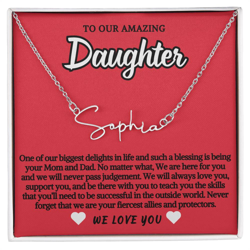 To Daughter Personalized Script Necklace