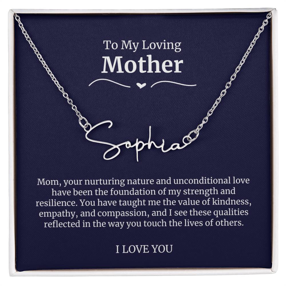 To My Loving Mother Script Name Necklace