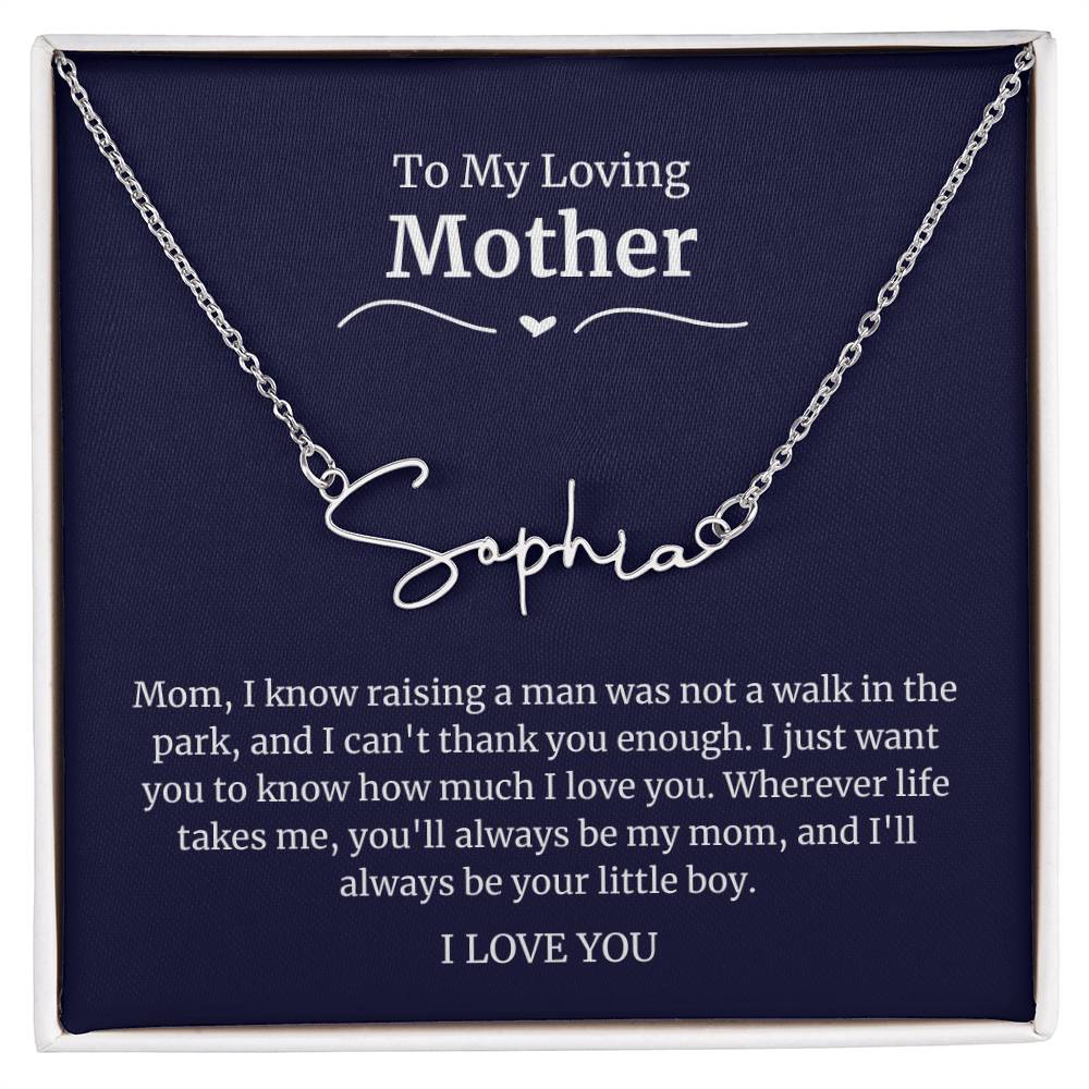 To My Loving Mother Script Name Necklace