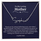 To My Loving Mother Script Name Necklace