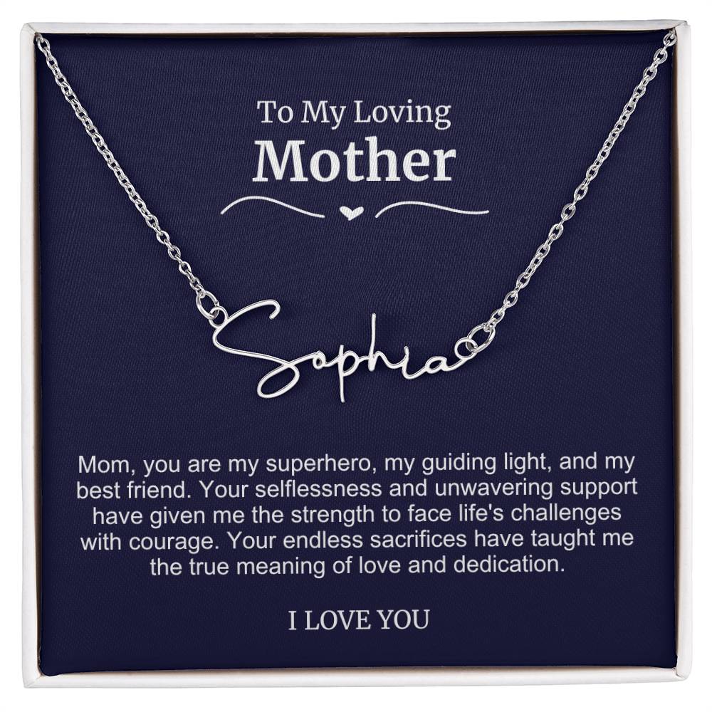 To My Loving Mother Script Name Necklace