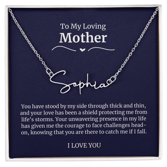 To My Loving Mother Script Name Necklace