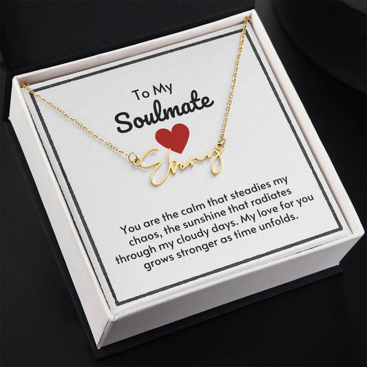 Soulmate Signature Custom Name Necklace-My Love Grows Stronger