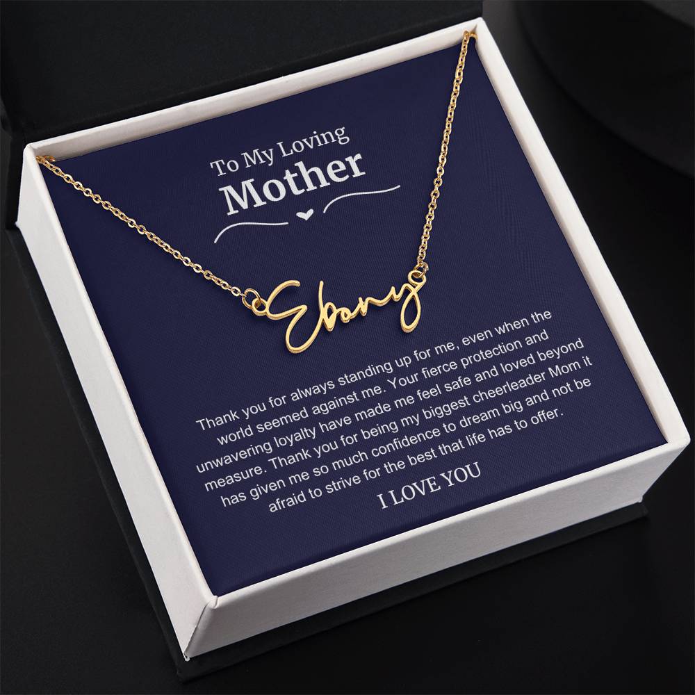 To My Loving Mother Script Name Necklace