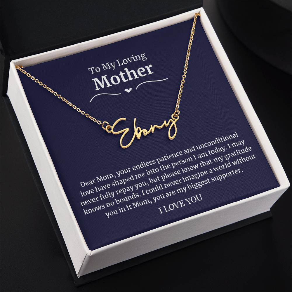 o My Loving Mother Script Name Necklace