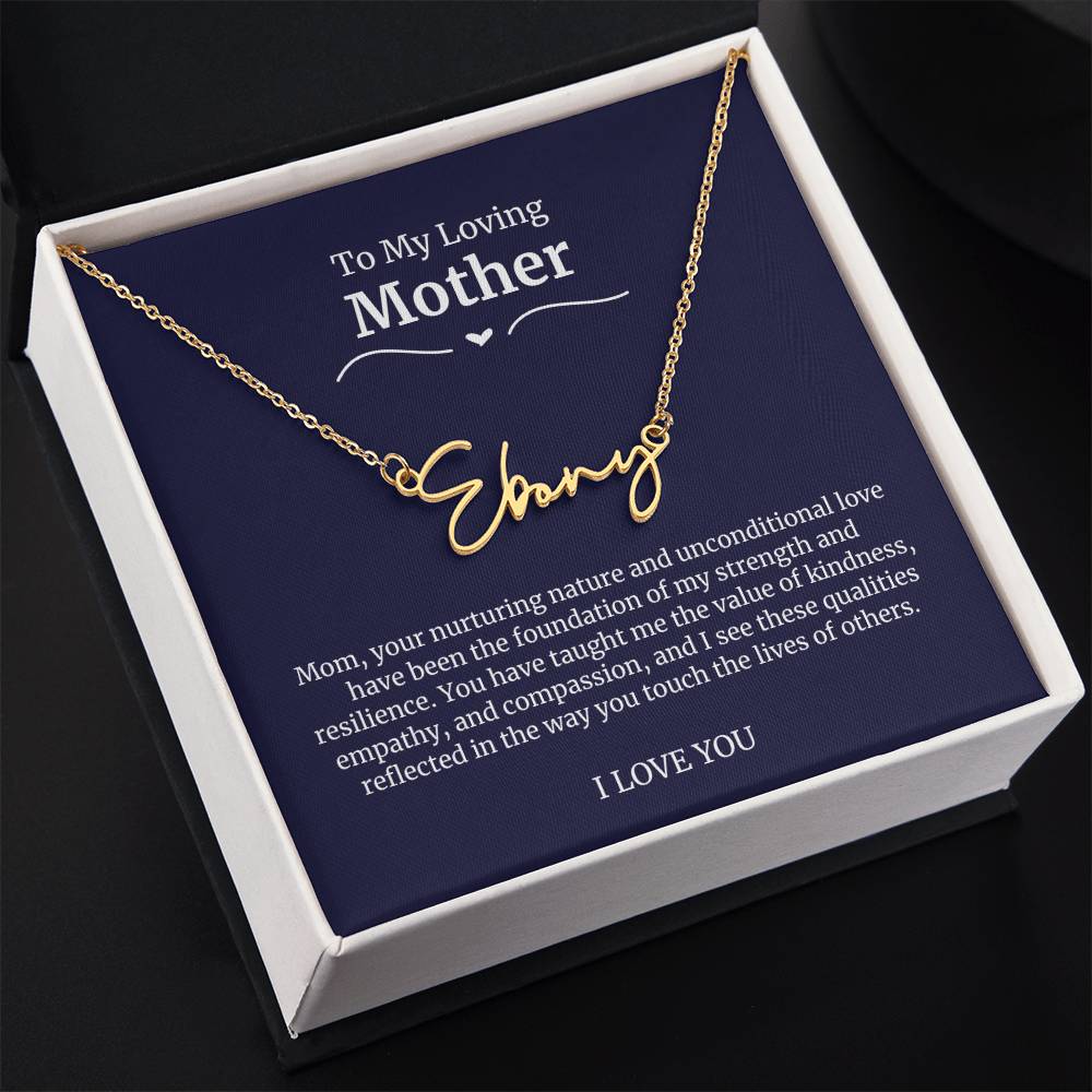 To My Loving Mother Script Name Necklace