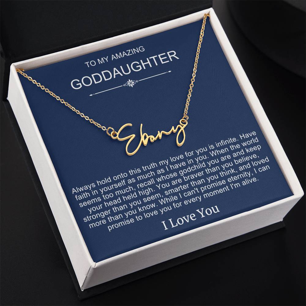 Beautiful Gift To Goddaughter from God Parent Name Necklace