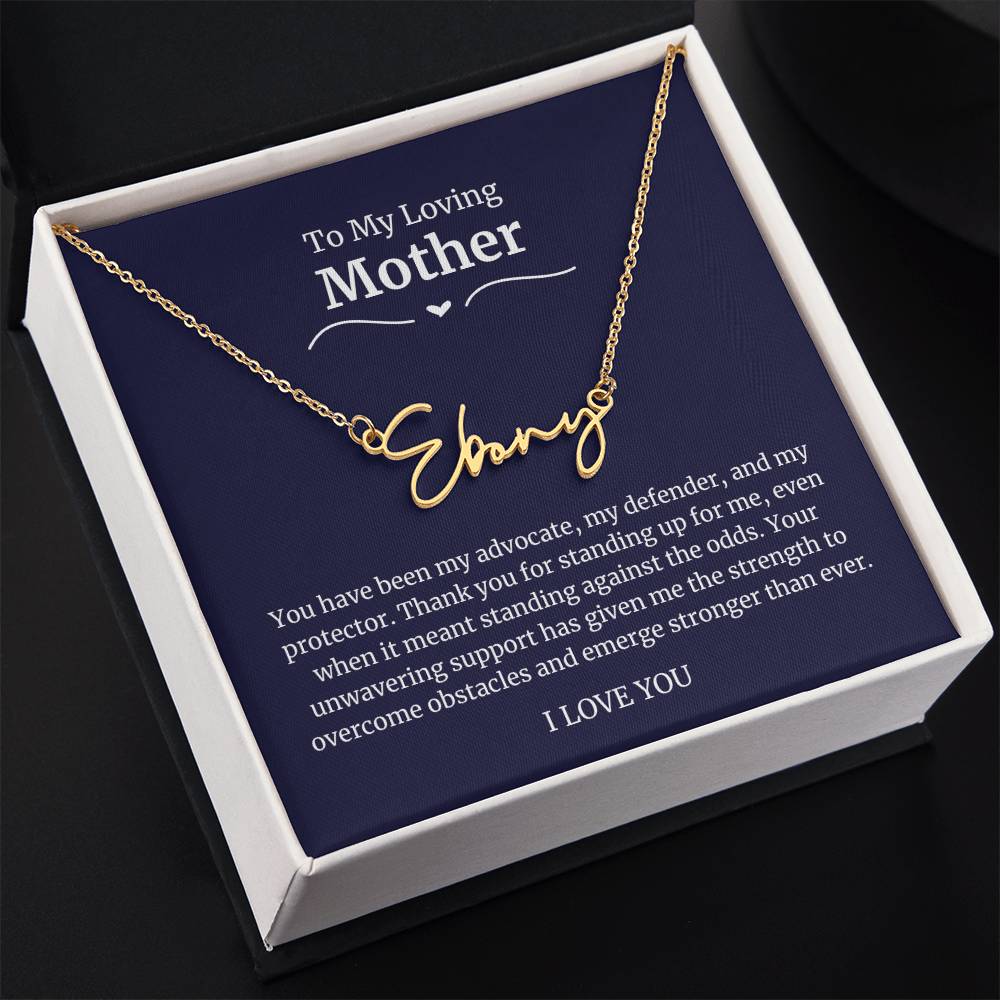 To My Loving Mother Script Name Necklace