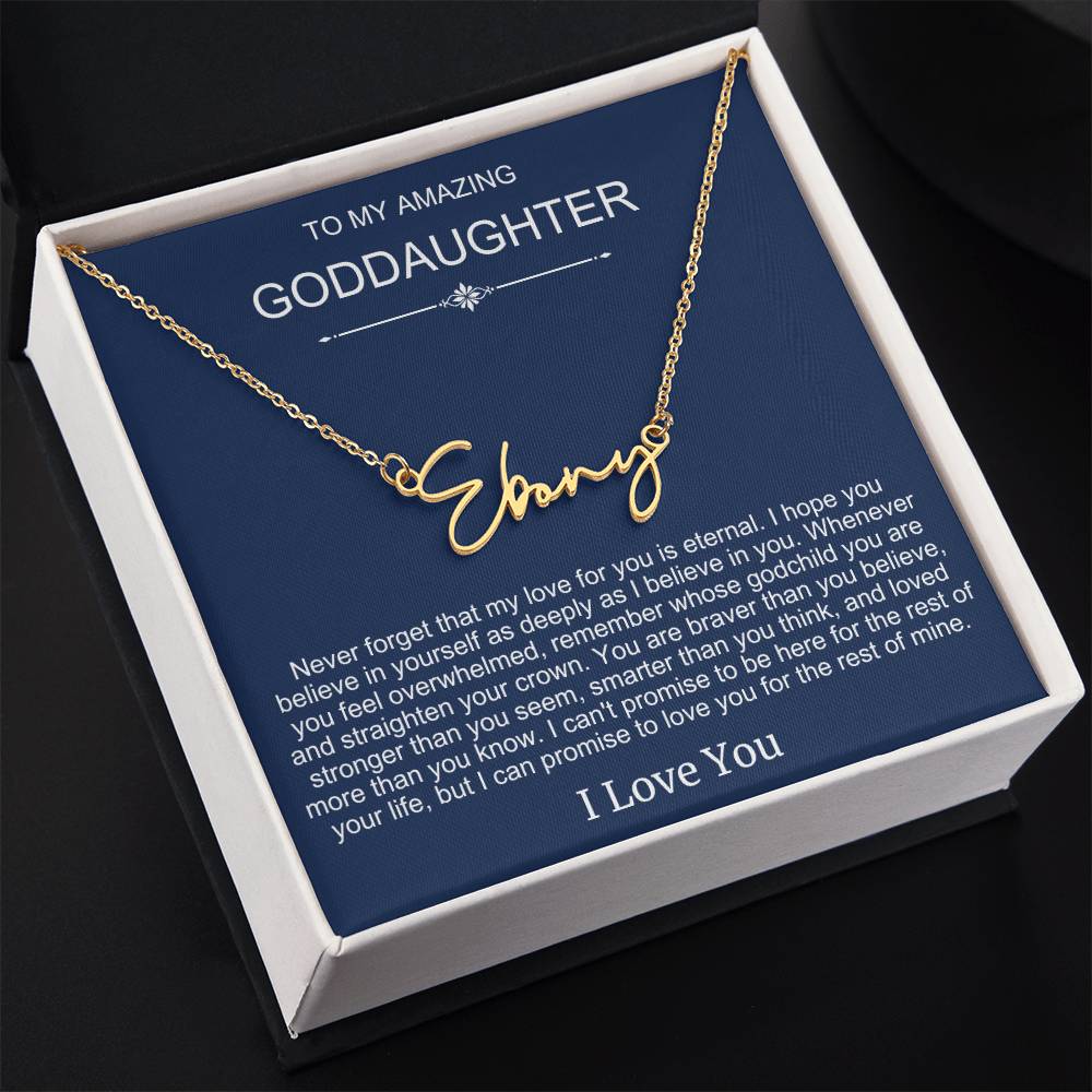 Beautiful Gift To Goddaughter from God Parent Name Necklace