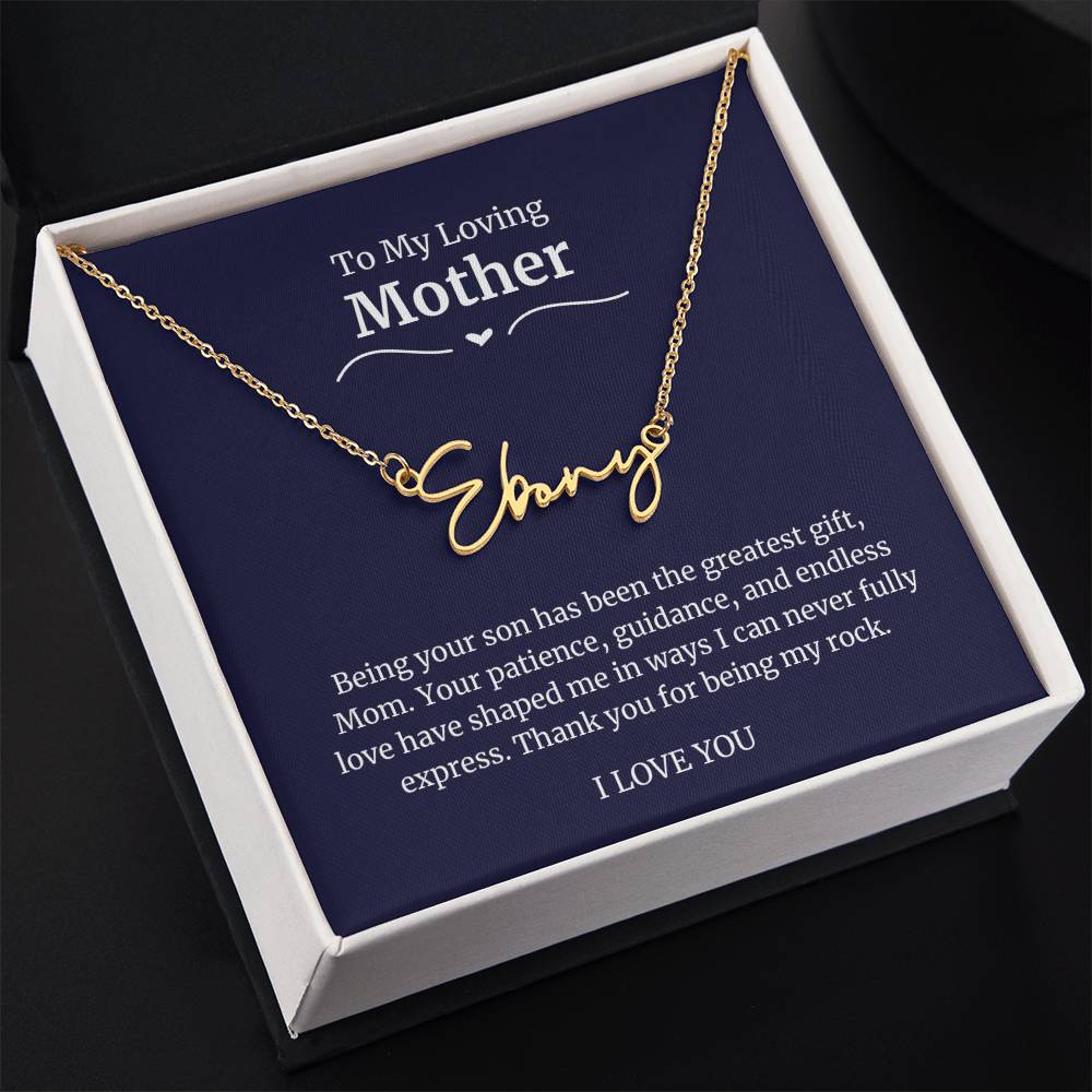 To My Loving Mother Script Name Necklace