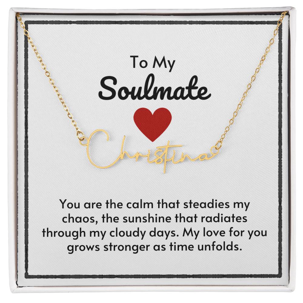 Soulmate Signature Custom Name Necklace-My Love Grows Stronger