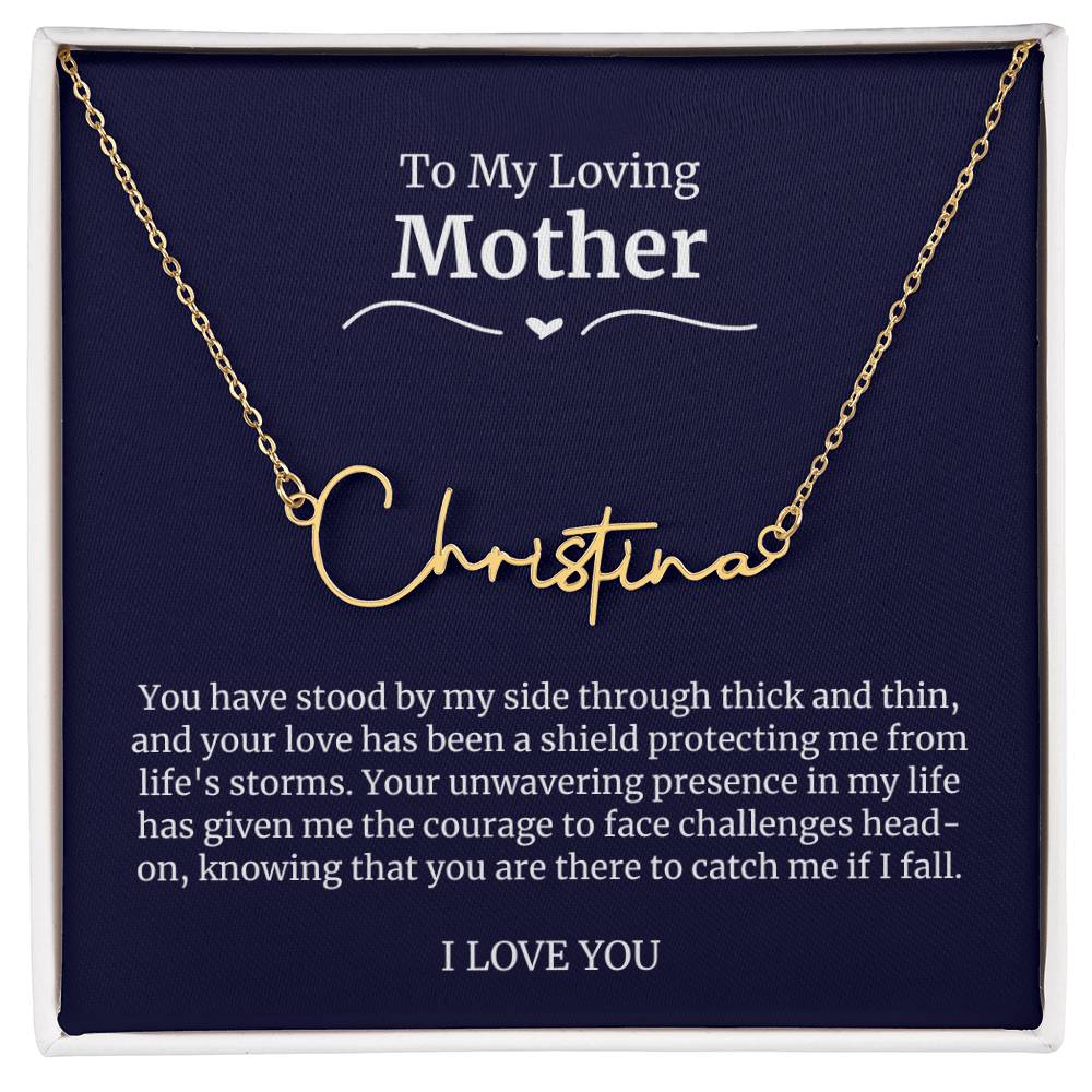 To My Loving Mother Script Name Necklace