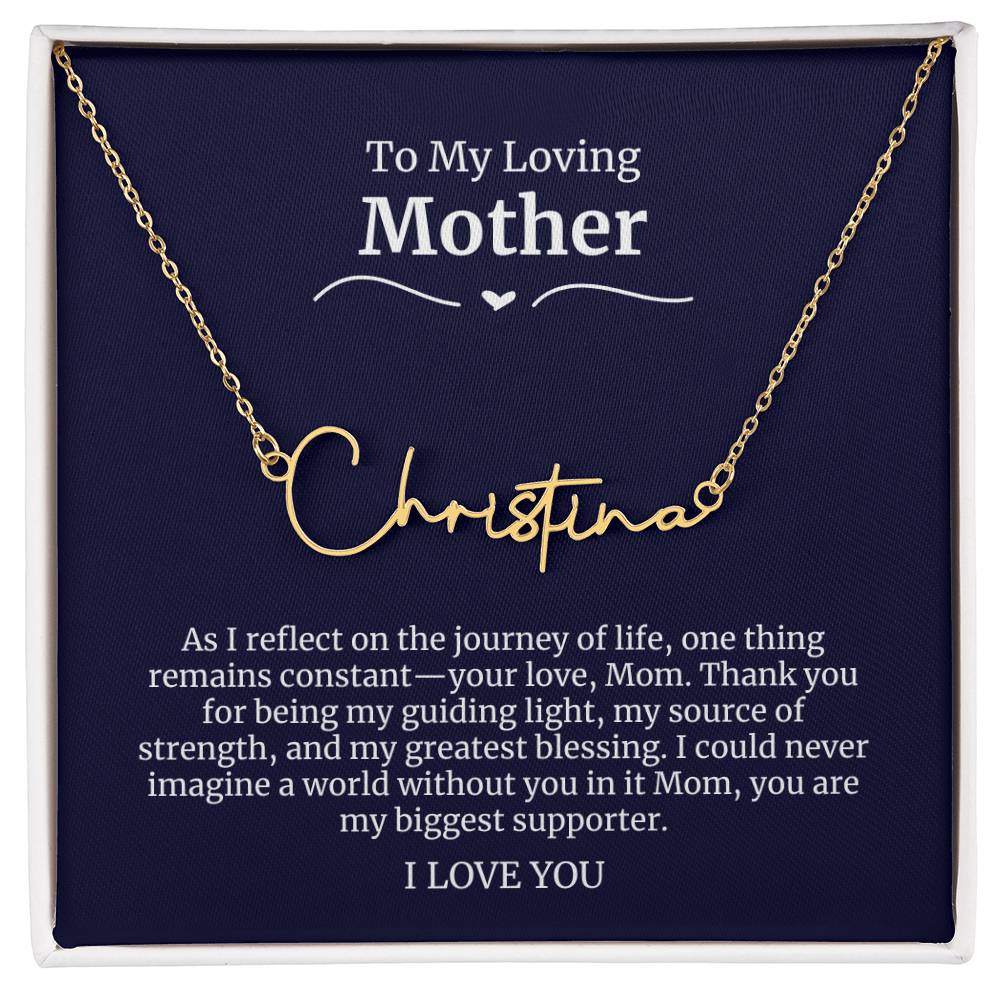 To My Loving Mother Script Name Necklace