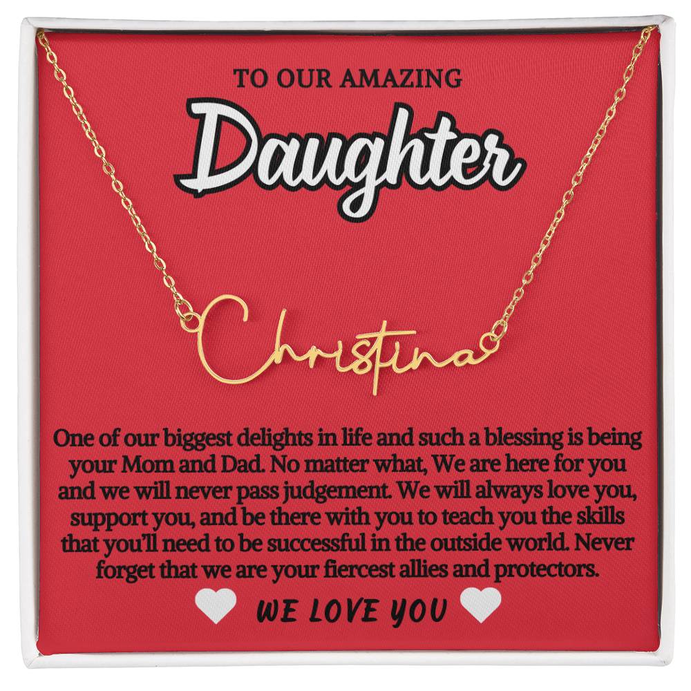 To Daughter Personalized Script Necklace