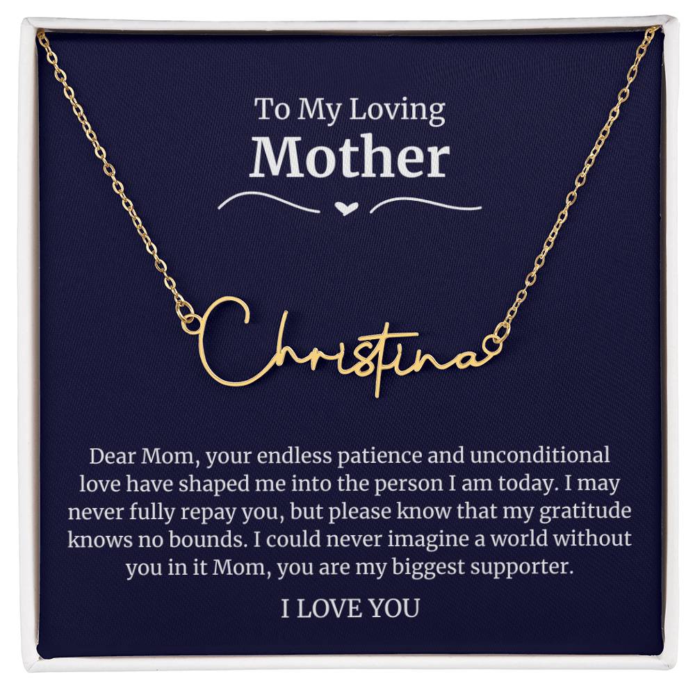 o My Loving Mother Script Name Necklace