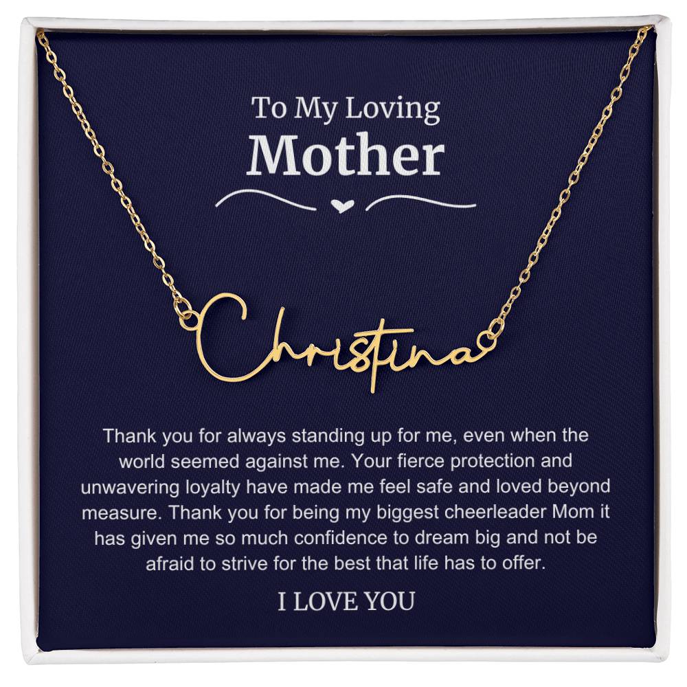 To My Loving Mother Script Name Necklace