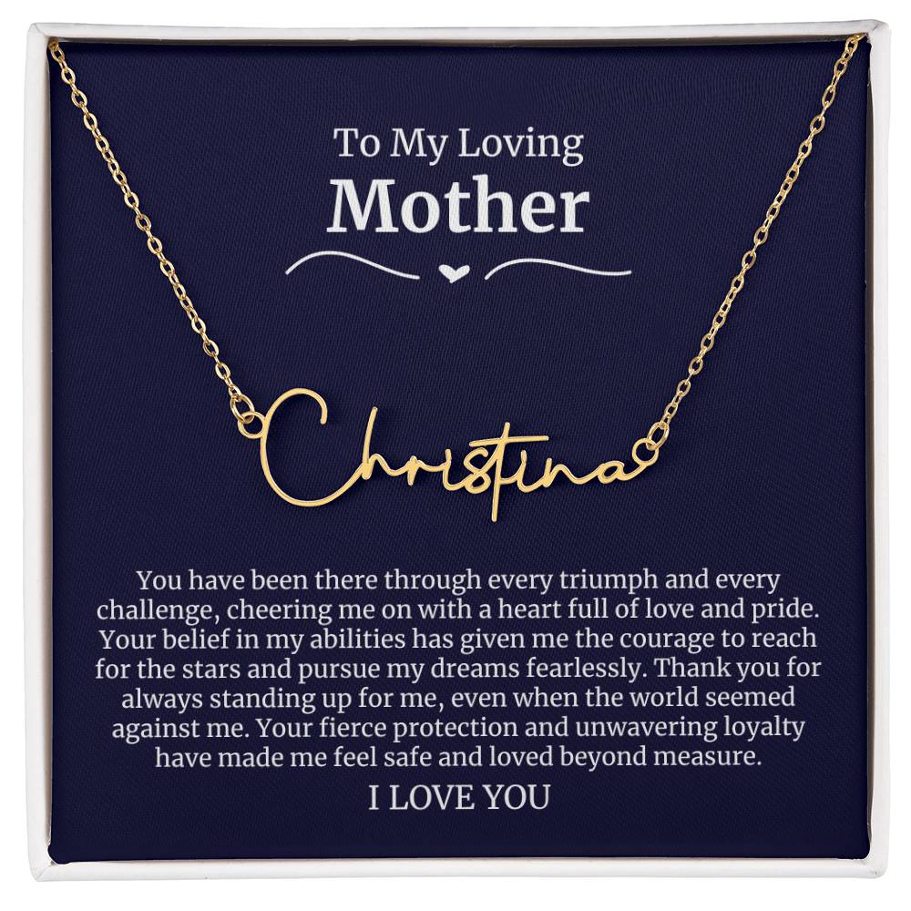 To My Loving Mother Script Name Necklace