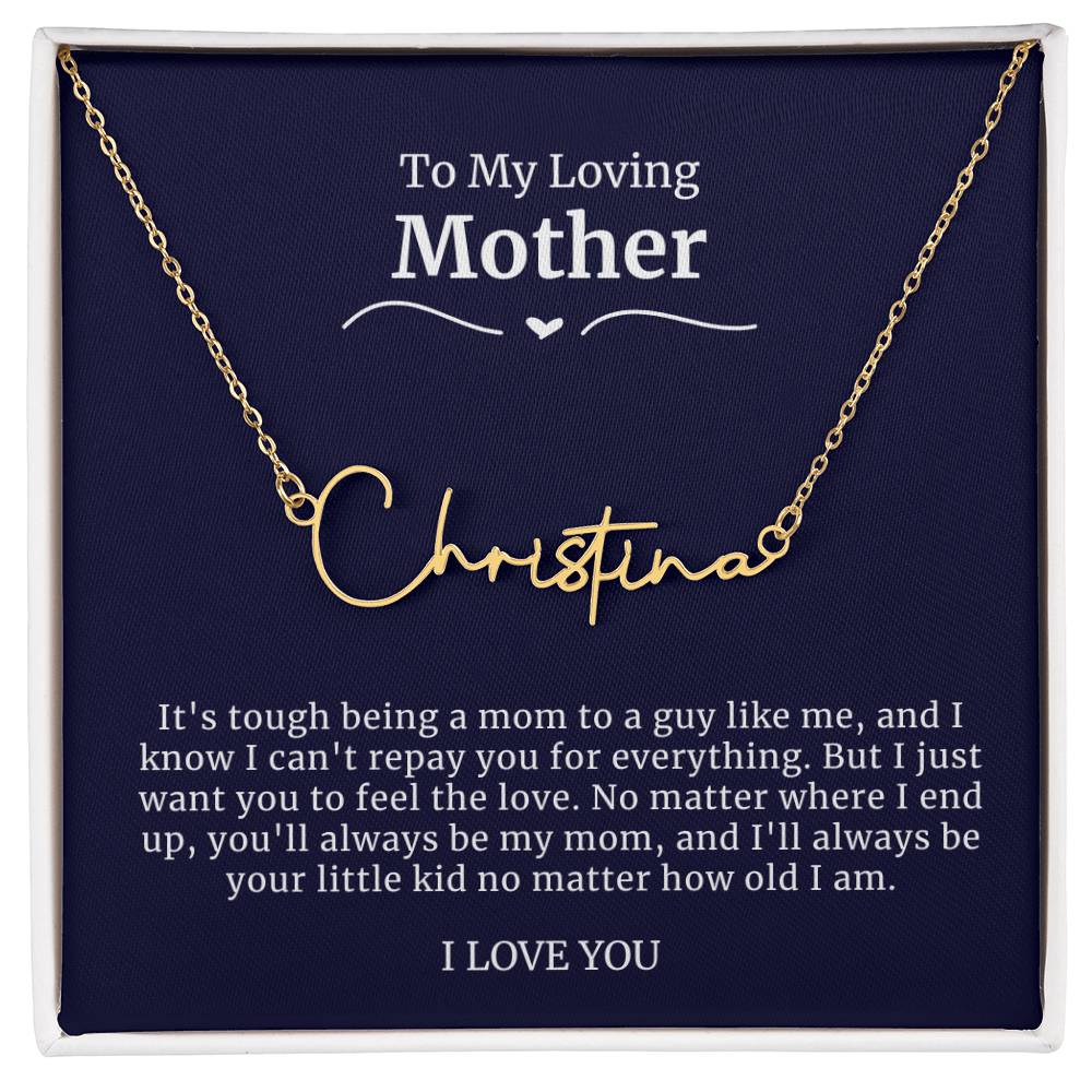 To My Loving Mother Script Name Necklace