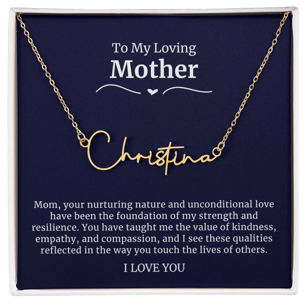 To My Loving Mother Script Name Necklace