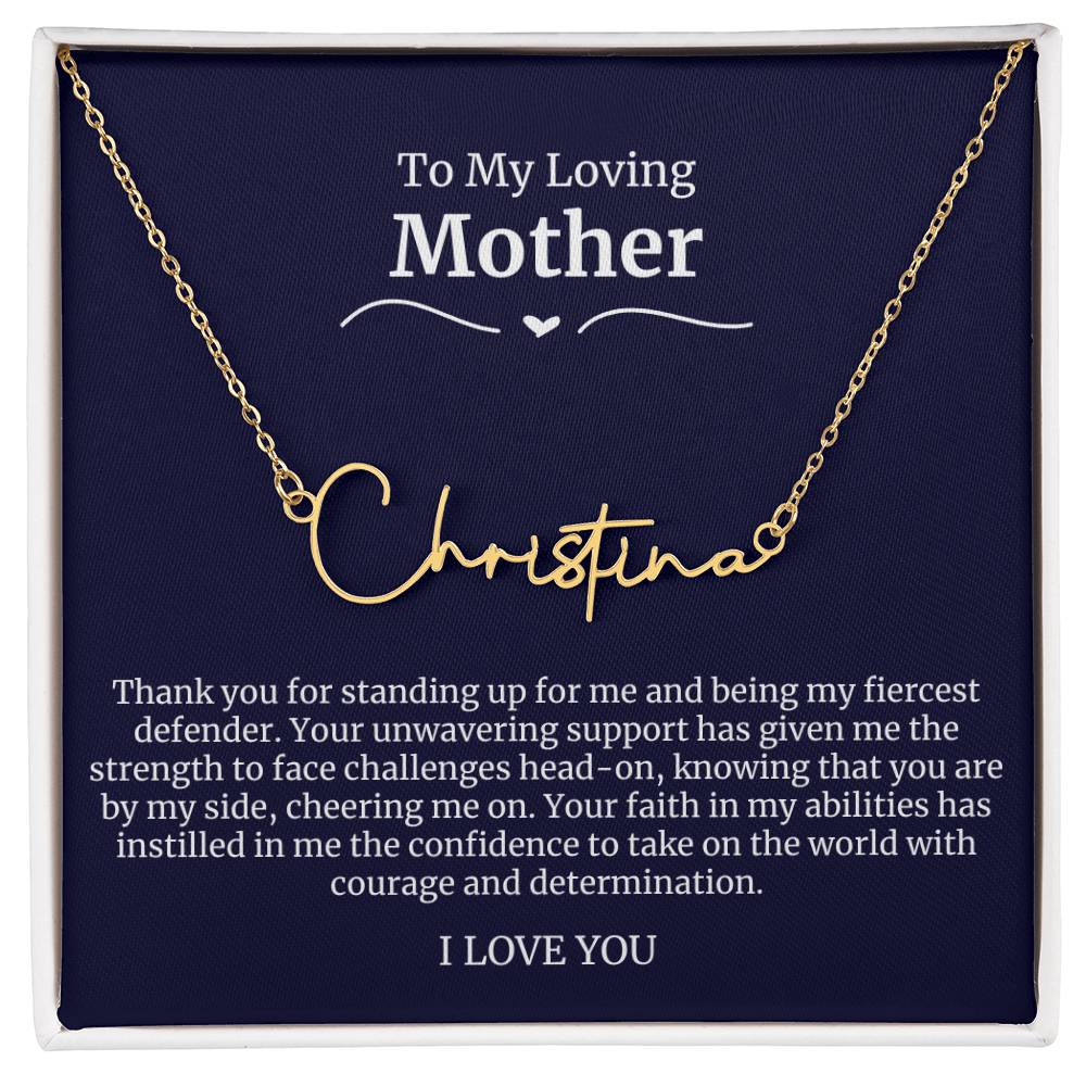 To My Loving Mother Script Name Necklace