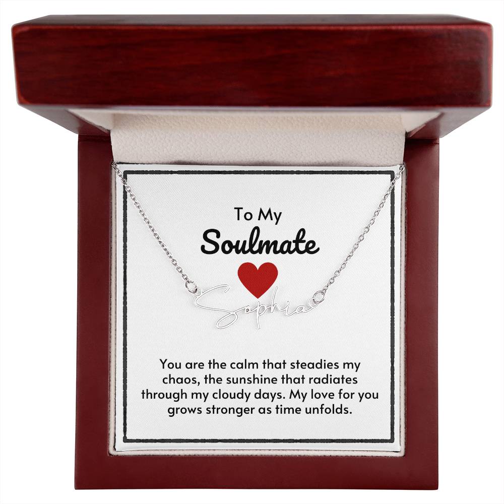 Soulmate Signature Custom Name Necklace-My Love Grows Stronger