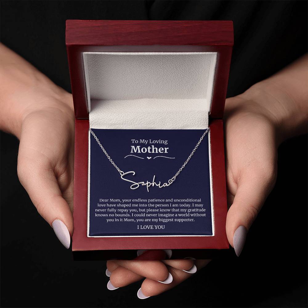 o My Loving Mother Script Name Necklace