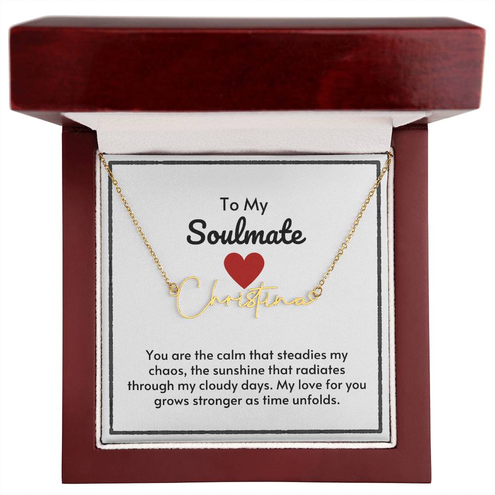 Soulmate Signature Custom Name Necklace-My Love Grows Stronger