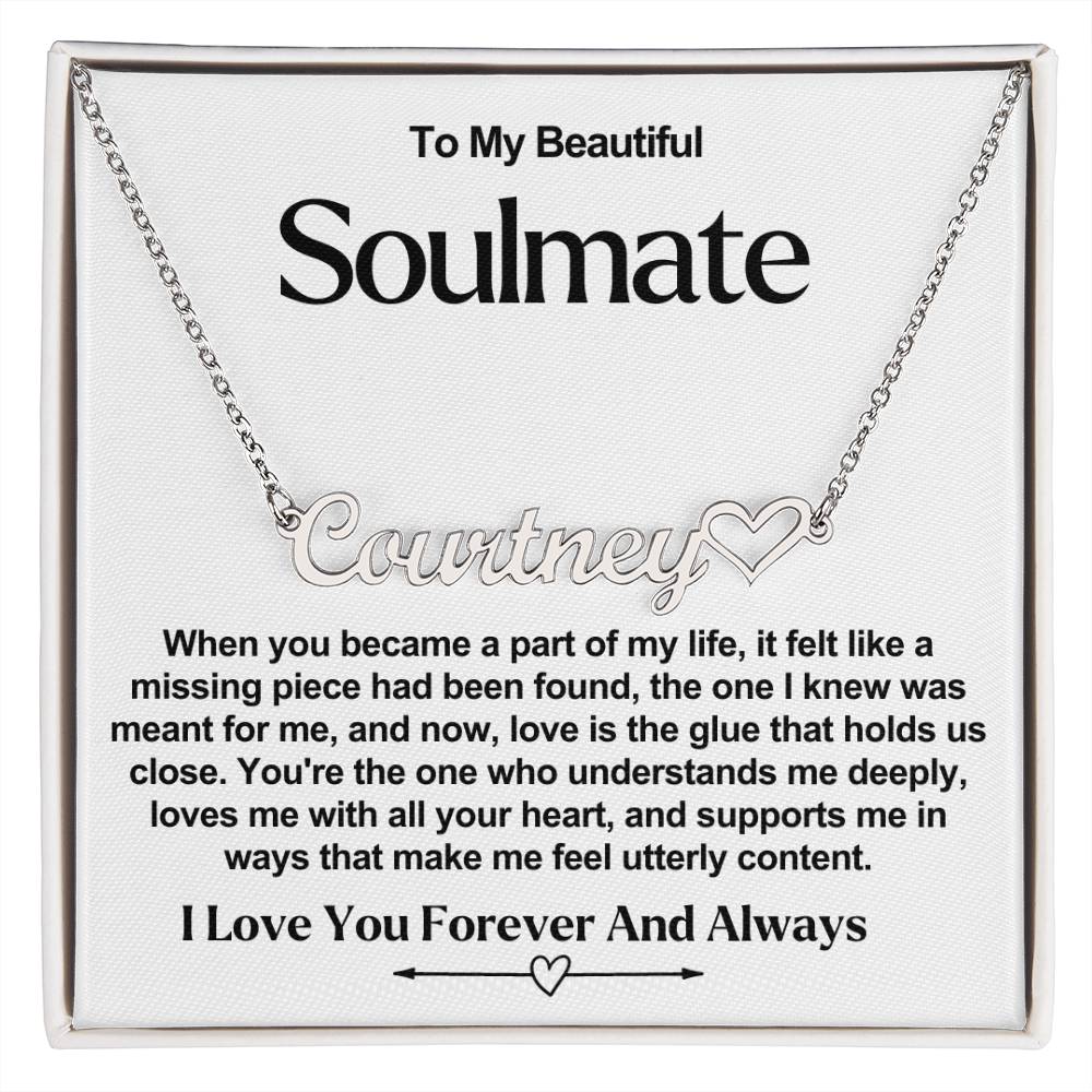 Soulmate Name Necklace With Heart