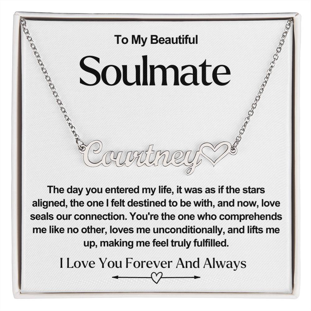 Soulmate Name Necklace With Heart