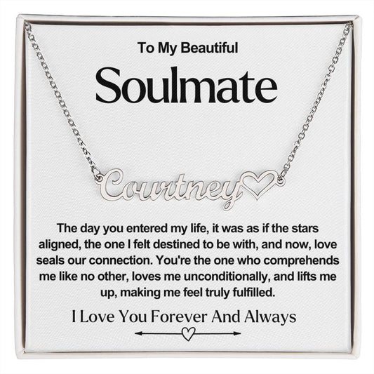 Soulmate Name Necklace With Heart