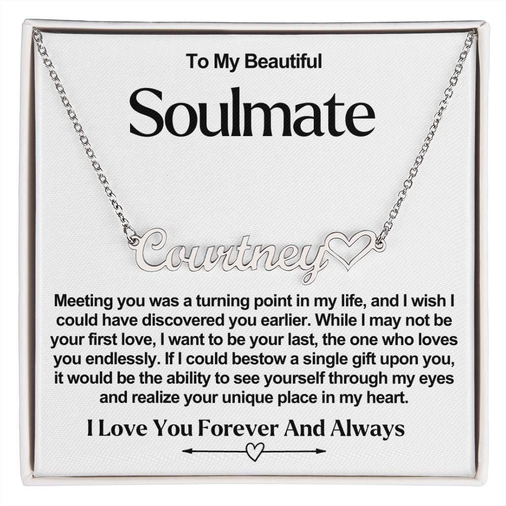 Soulmate Name Necklace With Heart