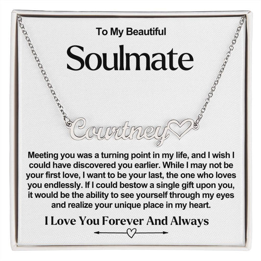 Soulmate Name Necklace With Heart