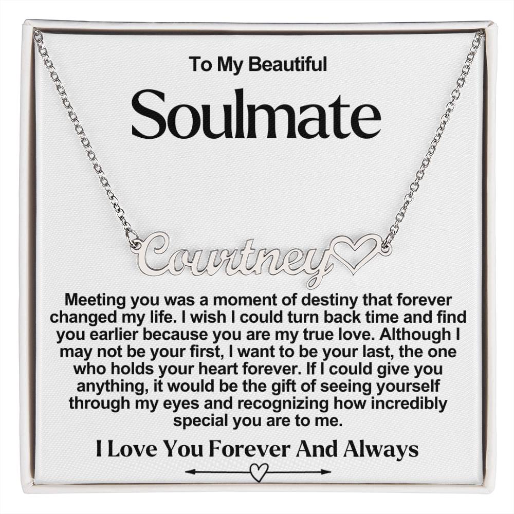 Soulmate Name Necklace With Heart