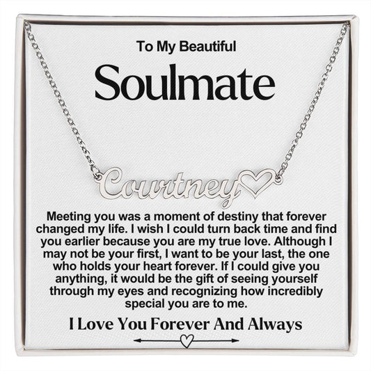 Soulmate Name Necklace With Heart