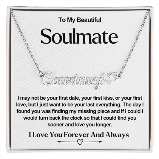 Soulmate Name Necklace With Heart