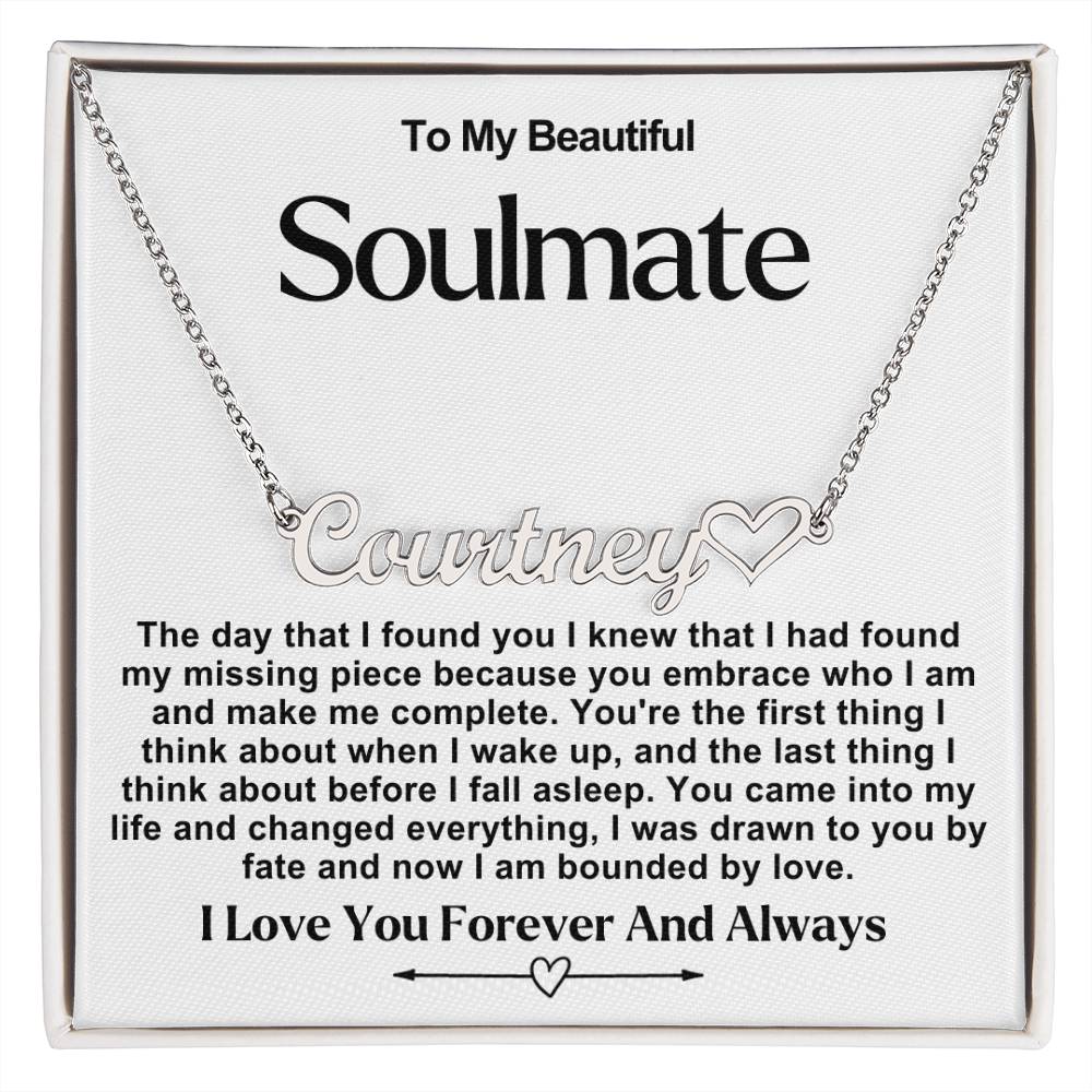 Soulmate Name Necklace With Heart