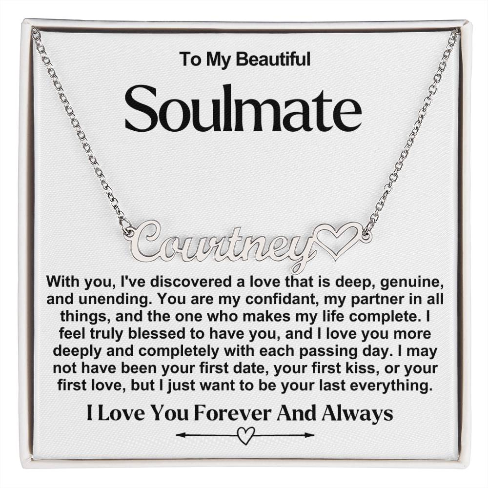 Soulmate Name Necklace With Heart