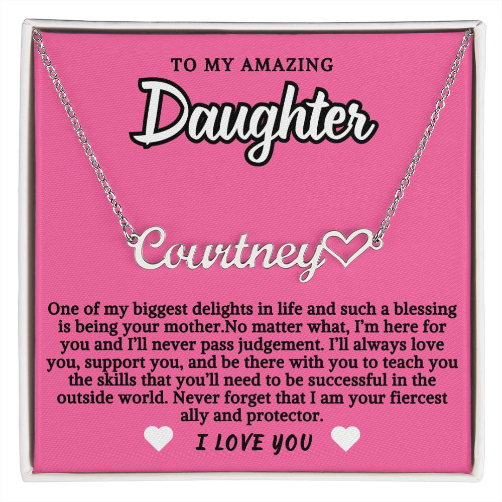 To Daughter From Mother Personalized Name Necklace