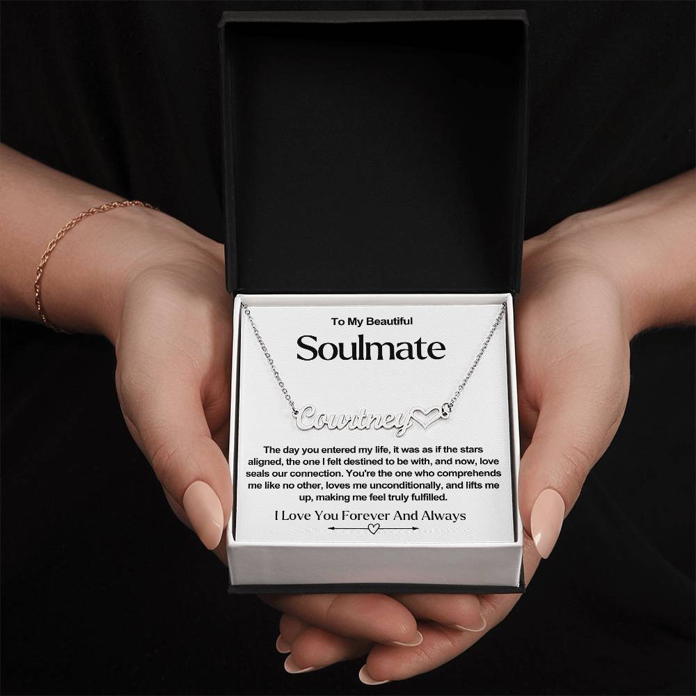 Soulmate Name Necklace With Heart